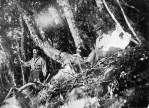 Group in the bush, including Charles Edward Douglas