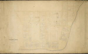 Swainson, George Frederick, 1829-1870 :Plan of the town of Whanganui; formerly named Petre [ms map]. [ca. 1855]
