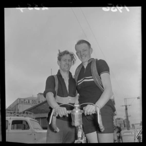 Mr E Leggat and Mr NF Geraghty, cyclists