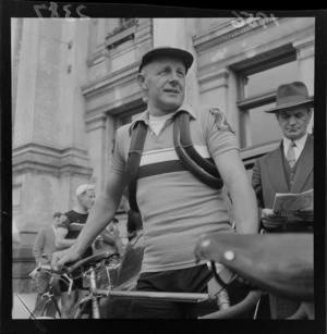 Mr E Redward, a cyclist in a race from Wellington to Auckland