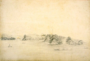 Mathew, Felton, 1808-1847 :[Hobson album]. Government House, Russell, Bay of Islands, New Zealand 6 April 1840.