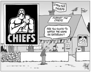 CHIEFS. C'mon the Chiefs, Support the Chiefs. "Are you going to watch the game on Saturday?" 7 May, 2004.