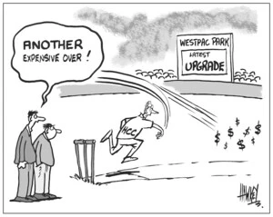 Westpac Park - latest upgrade. "Another expensive over!" 1 April, 2004.