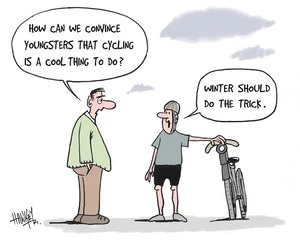 "How can we convince youngsters that cycling is a cool thing to do?" "Winter should do the trick." 1 June, 2006