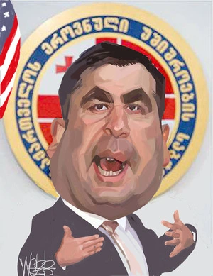 Mikheil Saakashvili. 9 August, 2008