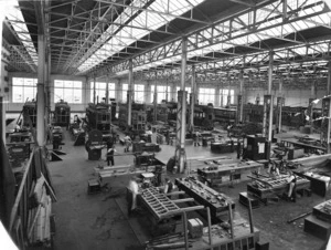 Interior of the tram and bus workshops at Kilbirnie