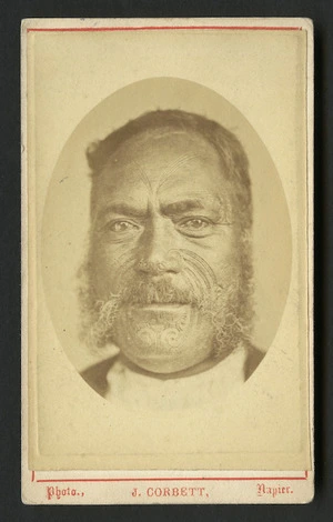 Corbett, J fl 1873-1883 : Portrait of Hori Ngakapa Te Whanaunga
