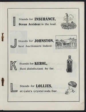 Artist unknown: The rhyming trades alphabet. [Page 3]. I stands for Insurance ... [1914].