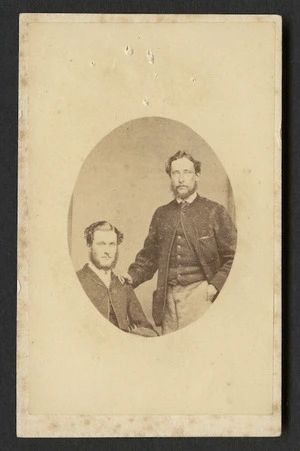 Crombie, John Nicol, 1827-1878 :Portrait of two officers in New Zealand Wars