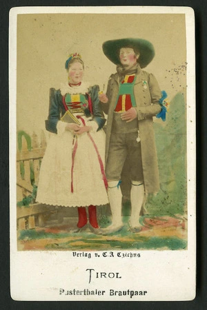 Czichna, C A :Portrait of unidentified man and woman dressed in Tirolean folk costumes