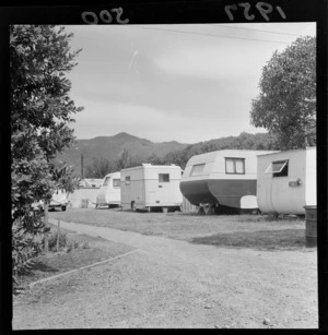 Caravans in Hutt Park Motor Camp