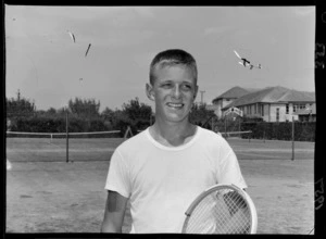 JB Souter, a junior tennis player, at Mitchell Park, Lower Hutt