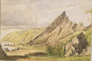 [Smith, William Mein] 1799-1869 :[Kupe's Sail Rock, Palliser Bay, between 1849 and 1855?]