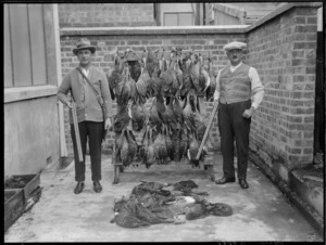 Unidentified men with a brace of birds, probably Wanganui region