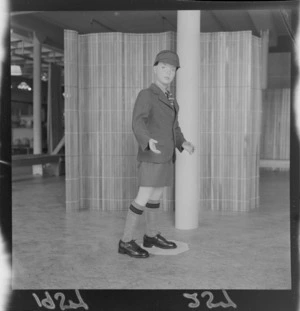 Onslow College boys' uniform on a mannequin in a shop window