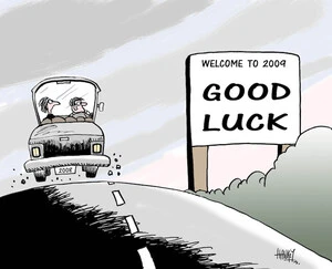 'Welcome to 2009 - Good Luck.' 31 December, 2008.