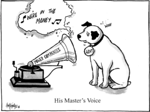 "We're in the money." His master's voice. 30 December, 2008.