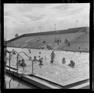 Swimmers at Naenae Olympic pool, Lower Hutt