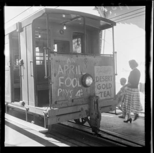 Grafitti on a cable car protesting at the fare increase, Wellington