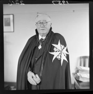 Sir William Appleton in the gown of the Order of St John