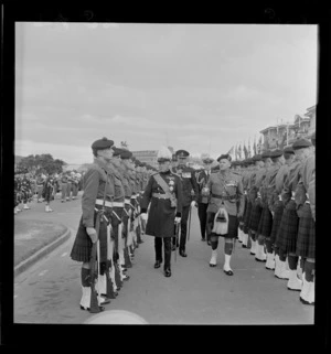 Governor General Lord Norrie inspecting troops at the opening of Parliament