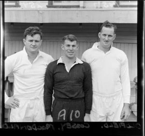 MacDonald, Cossey and Oldfield, 1957 New Zealand All Black rugby union trialists
