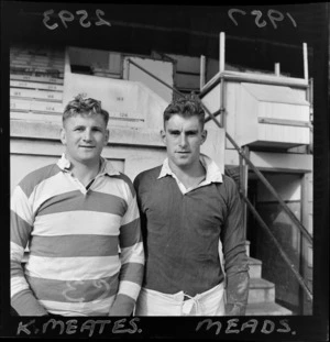 K Meates and C Meads, 1957 New Zealand All Black rugby union trialists
