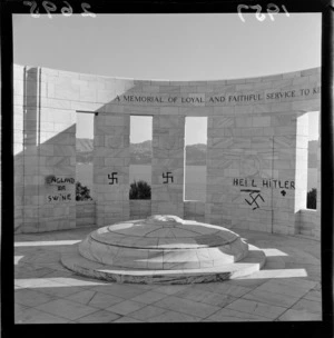 Defacement of the Massey Memorial at Point Halswell, Wellington