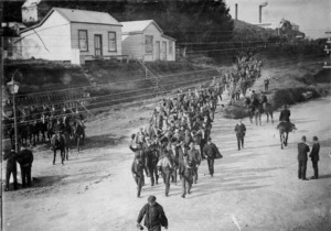 Strikebreakers, including Hubert Percy Barry, during the 1912 Waihi miners' strike