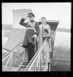Governor General, The Lord Norrie, with Lady Norrie, leaving Wellington