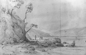 Swainson, William, 1789-1855 :Entrance to the Hutt Valley, Torarua Mountain. 23 Sept. 1848.