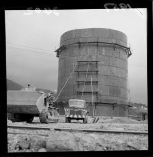 Construction of a new petrol tank at the tank farm on a reclamation at Gracefield, Eastbourne, Wellington Region