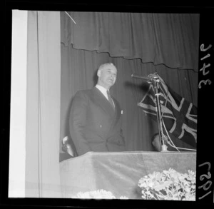 Mr K J Holyoake giving speech at the National Party Conference