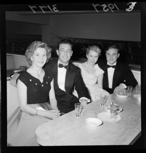 Unidentified couples at the Soccer ball, Wellington