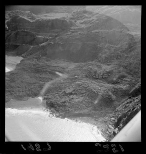 Aerial view of a landslide on the East Coast, near Wairoa