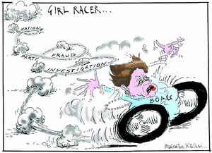 GIRL RACER... National Party fraud investigation. BOAG. Sunday News, 19 May 2002