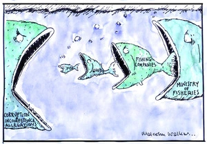 Corruption & incompetence allegations. Fish. Quotas. Fishing Companies. Ministry of Fisheries. Sunday News, 1 November 2002