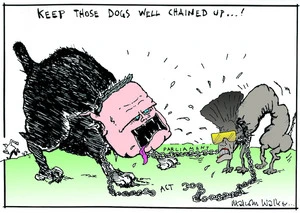 KEEP THOSE DOGS WELL CHAINED UP...! Sunday News, 14 February 2003