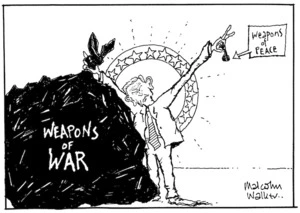 WEAPONS OF WAR. Weapons of PEACE. Sunday News, 4 April 2003