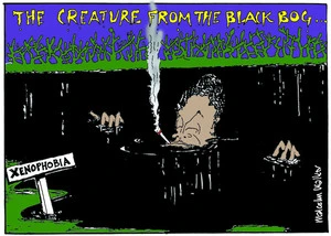 THE CREATURE FROM THE BLACK BOG... Xenophobia. Sunday News, 5 December 2003