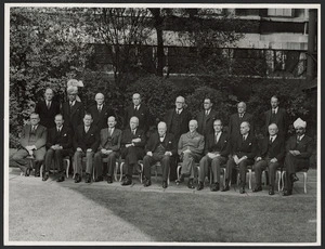 Creator unidentified : Photograph of British Empire delegates at 10 Downing Street, London, before attending the San Francisco Conference