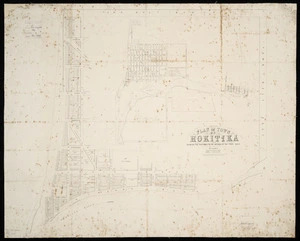 Plan of town of Hokitika, shewing the sections to be offered at the first sale / drawn by John Rochfort.