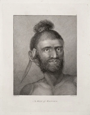 Webber, John, 1751-1793 :A man of Mangea. J. Webber del. W Sharp sculp. [London, 1784]