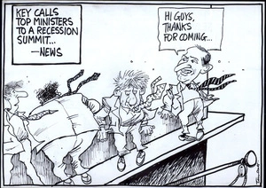 Key calls top Ministers to a recession summit... - News. "Hi guys, thanks for coming..." 14 January 2009.