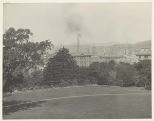 View looking north east across Government House garden, Wellington