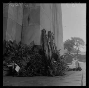 Delapidated wreaths at the Cenotaph, Wellington