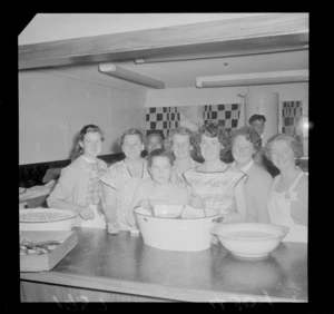 Cooking group in the kitchen at the Lower Hutt Town Hall