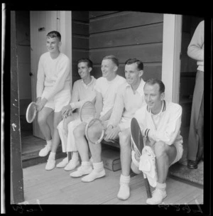 Unidentified group of male tennis players, Newtown, Wellington