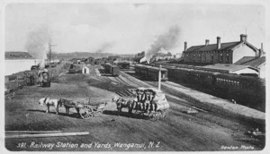 Yards at Wanganui Railway Station - Photograph taken by Frank James Denton