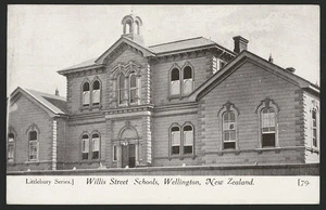 Creator unknown :Photograph of Te Aro School, Willis Street, Wellington
